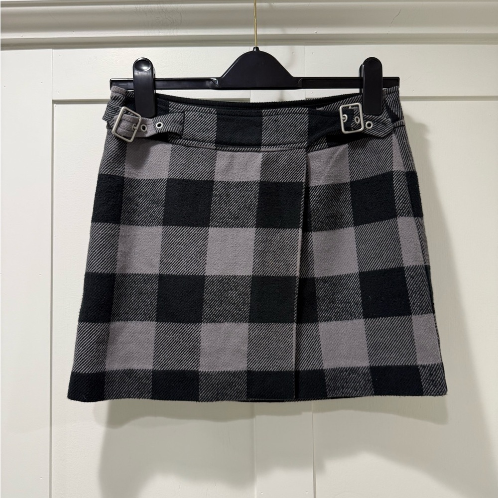 GAP Black and Gray Checkered Mini‎ Skirt